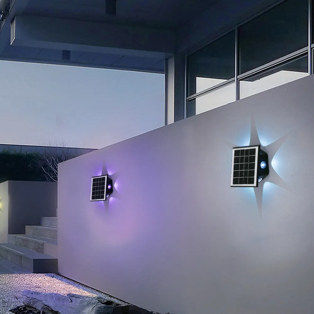 Alta eficiência design moderno parede lâmpada rgb cores mudando ledl luz exterior impermeável parede lâmpadas