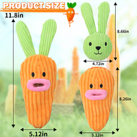 Jouets pour chiens en peluche 3 en 1, interactifs et couineurs, avec compartiment à friandises cachées (Chou, Carotte, Maïs), pour chiots et petits chiens