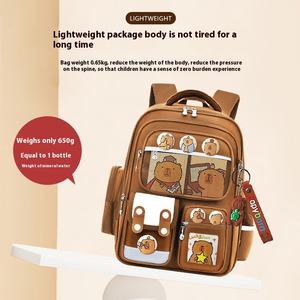 Mochilas Capybara Sac à dos scolaire unisexe Sac d'élève étanche de grande capacité avec fermeture éclair et logo personnalisé et filles élégantes dessinées - Product Image 4