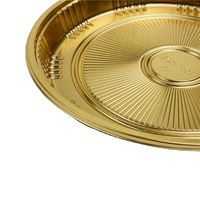 Vente en gros de boîtes à sushi jetables en plastique doré, barquettes d'emballage alimentaire à emporter avec couvercle transparent, épaisseur 1 mm, matériau BOPS/PS