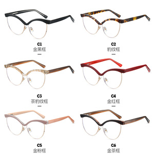 กรอบแว่นตาทรงแคทอายทันสมัย ​​TR90 พร้อมขาแว่นโลหะแบบสปริง น้ำหนักเบา ป้องกันแสงสีฟ้า ดีไซน์สำหรับทุกเพศ - Product Image 2