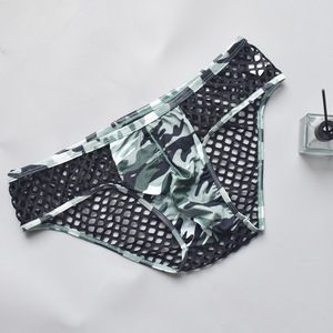 <span class=keywords><strong>String</strong></span> camouflage pour <span class=keywords><strong>homme</strong></span> - Lingerie sexy transparente en coton et élasthanne taille basse |   Sous-vêtements en maille transparente en vrac - Product Image 3