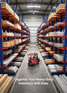 Yellow and Blue Heavy Duty Cantilever Tube Rack Warehouse Pipe <b>Racking</b> <b>System</b> the Cantilever Shelf - Product Image 5