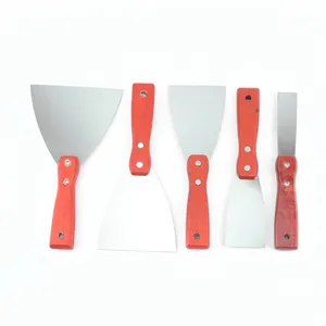 Different Size Putty Knife Scraper Putty Blades With Wooden Handle Stainless Steel
