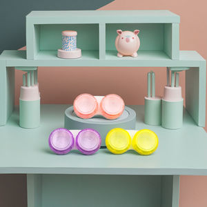 컬러풀 렌즈 케이스 투명 컬러 콘택트 렌즈 케이스 아름다운 콘택트 렌즈 케이스 컬러 렌즈 - Product Image 1