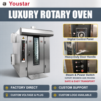 Nouveau four rotatif à convection commercial en acier inoxydable, électrique, à commande numérique, automatique, 380V, pour hôtels, boulangeries, four à plateaux