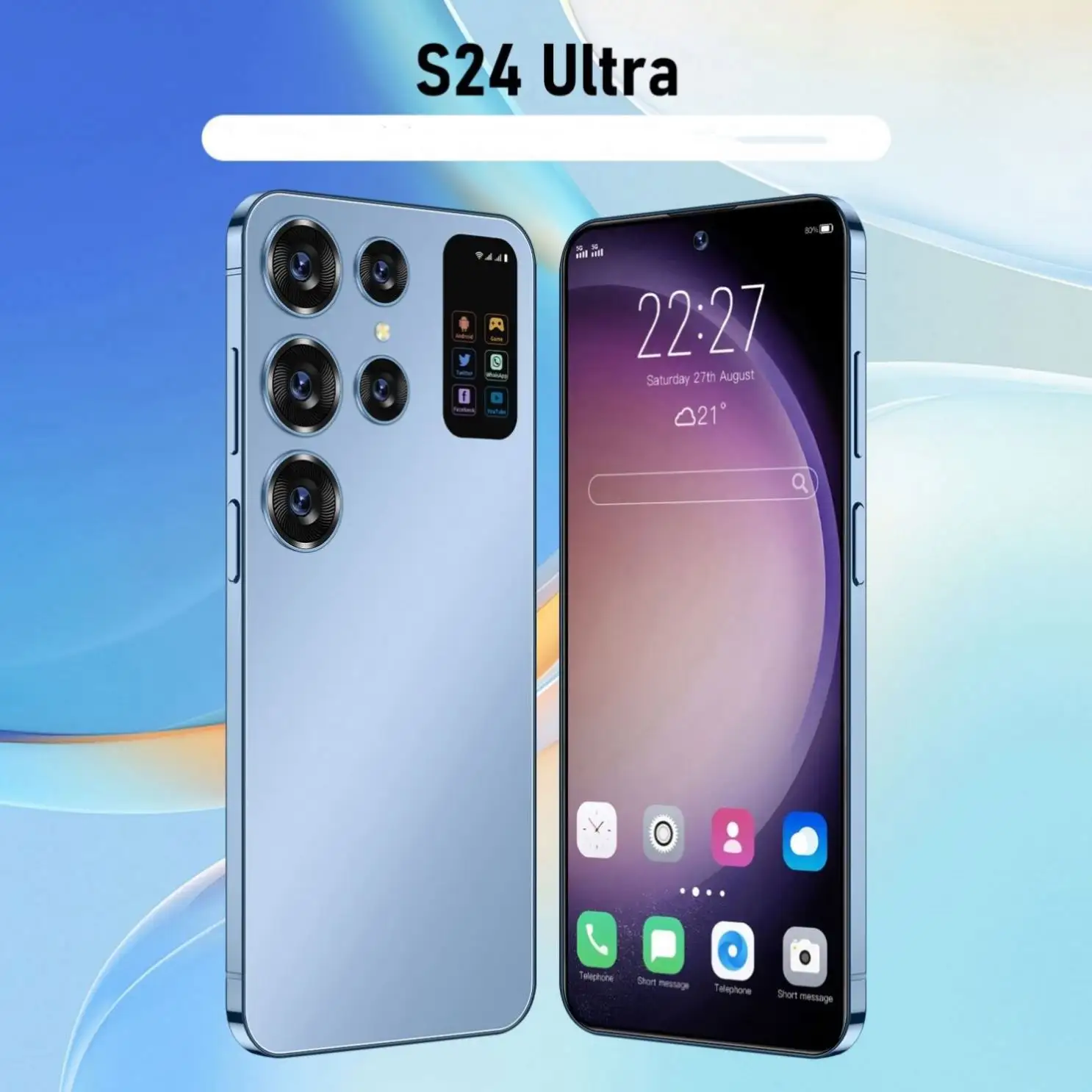 Europe Ready Sale 2024 New S24 Ultra AI Smart Phone Big screen Dual Sim Google AI Mobile Phone built in Stylus Fast Ship