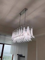 Lustre en verre de Murano de style français, luxe léger, fait main, avec commande LED Tmall Genie pour l'éclairage des villas et des duplex