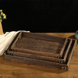 Rectangular Paulownia Wood <b>Tea</b> <b>Tray</b> Japanese Style Lacquered Serving <b>Tray</b> For Hotel Coffee <b>Tea</b> Storage - Product Image 1