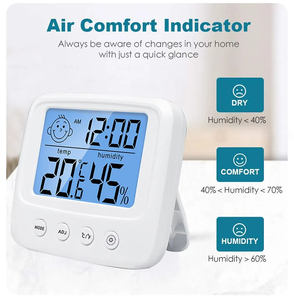 Wholesale LCD Digital <b>Thermometer</b> Hygrometer Backlight Temperature Indoor Humidity Meter Sensor <b>Electronic</b> Weather Station Room - Product Image 3