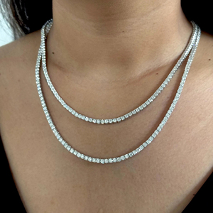 925 Sterling Silber VVS1 D Moissanit Tennis-Kette Runder Brillantschliff Iced Out Halskette für Männer Frauen Hip-Hop-Schmuck - Product Image 3