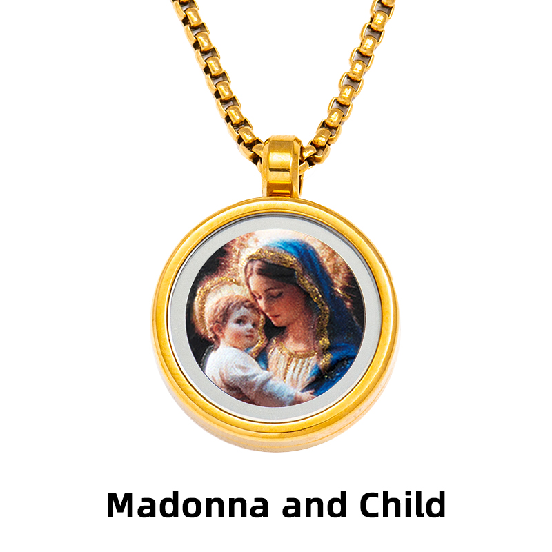 Madone et Enfant - Camée Doré