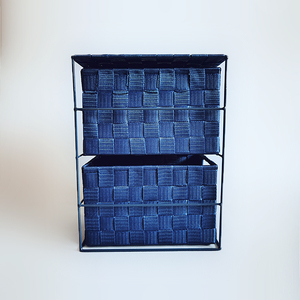 Đơn Vị 2 Ngăn Kéo Giỏ Lưu Trữ Nylon Với Khung Kim Loại Cho Nhà Và Sắp Xếp Bàn - Product Image 5