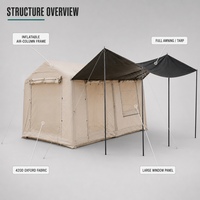 Tente de camping gonflable Oxford pour pique-nique et randonnée en plein air, tente de camping gonflable imperméable avec coussin d'air