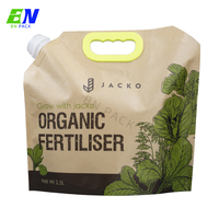 Pochettes souples Doypack en papier kraft compostable et recyclable de 3,2 L avec bec verseur pour jus, boissons, liquides de lavage et détergents