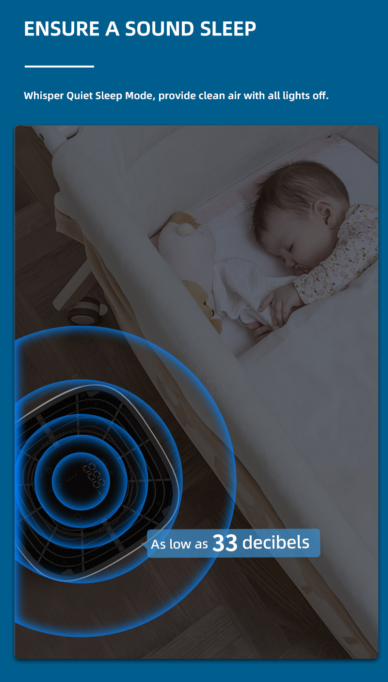 JNUO Portable Digital Display Air Purifier Smart Control Home air quality appliances