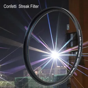 Fabrika OEM HD kalite 40.5-95mm renk konfeti streak filtre sinema etkisi anamorfik Lens filtresi