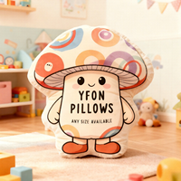 Vente directe usine – Coussin personnalisé en peluche animale et dessin animé, imprimé double face en forme de champignon, décoration d'intérieur, cadeaux de fêtes
