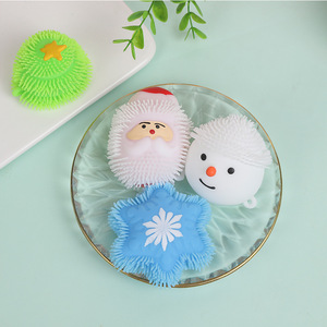 2025 TPR Christmas Tree Pinch Music Children's Luminous Toys Decompression Elastic Ball Christmas Tree Plush Ball Snowman Toy - Product Image 2