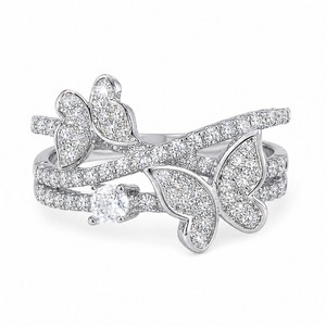 Anello vintage a più strati con farfalla, gioielli romantici da donna, idea regalo. - Product Image 5