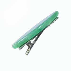 Barrettes à cheveux en jade aventurine verte pour femmes, type alligator - Product Image 4
