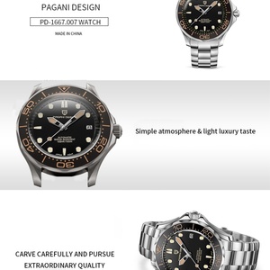 2025 New PAGANI DESIGN Men's Watches Luxury Automatic Watch for Men NH35A Mechanical Wrist Watch Men AR Sapphire Crystal <b>Clock</b> - Product Image 3