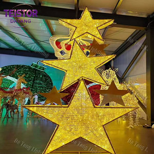 Décoration lumineuse LED extérieure motif étoile de Noël pour l'éclairage commercial des fêtes et les expositions festives - Product Image 3