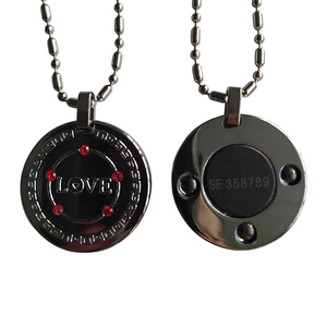 สร้อยคอโลหะผสมแม่เหล็ก ECAMAZ Custom LOVE พร้อมจี้ควอนตัมประดับด้วยหินแร่ สำหรับผู้ชายและผู้หญิง - Product Image 2