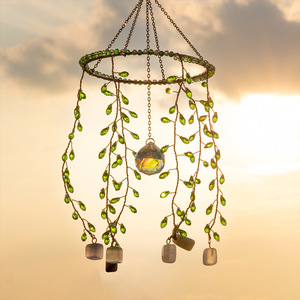 Campana de Viento Decorativa con Atrapasueños, Hecha a Mano, Estilo Bohemio Irregular, Moderna, Minimalista, con Piedras de Cristal Naturales, Envío Directo - Product Image 3