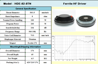 Haut-parleur de compression à cornet LS HDE-82-8TN 100W 200W, professionnel pour Line Array, bobine vocale de 3 pouces, tweeter HF en ferrite, boîtier métallique
