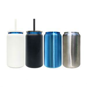 Vaso de Acero Inoxidable de 16 oz con Recubrimiento en Polvo Azul, para Grabado Láser y Personalización, Disponible en Almacén de EE. UU. - Product Image 1