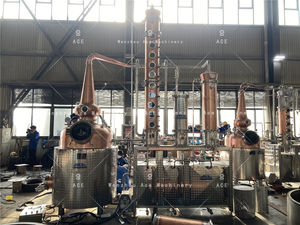 Alambic à reflux en cuivre Ace 1000L à double retort, équipement de distillation multi-combustibles pour rhum, vodka, gin, whisky, boissons, vin - Product Image 6