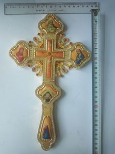 Grande <span class=keywords><strong>de</strong></span> aleación <span class=keywords><strong>de</strong></span> cristal chapado en oro <span class=keywords><strong>de</strong></span> la joyería para la <span class=keywords><strong>Iglesia</strong></span> oración Pectoral con caja <span class=keywords><strong>de</strong></span> regalo ortodoxa ceremonia religiosa mano Cruz - Product Image 4