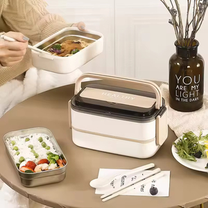 Portable Custom School Kids Single Tier <b>Plastic</b> Tiffin Bento <b>Lunch</b> <b>Box</b> Insulated Heatable Leak Proof 1-3L Multi Compartment - Product Image 5