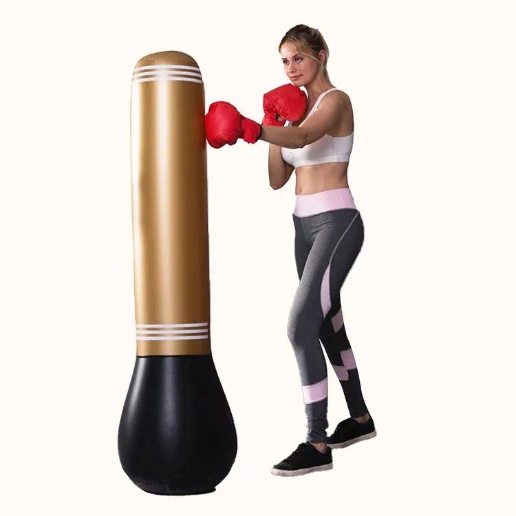 Inflatable Berdiri Bebas PVC Punching Bag Boxing Sand Bag