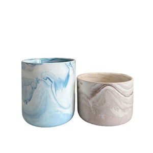 Wholesale 375ML <b>Candle</b> Jar Modern Custom Ceramic <b>Candle</b> Holders Marble <b>Candle</b> Vessels for Home Wedding - Product Image 6