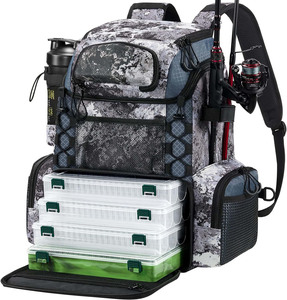 Free Sample Multifunctional Outdoor Fishing Reel Lure <b>Storage</b> Shoulder Bag Custom <b>Grey</b> Sports Backpack for Fishing Lure Bag - Product Image 6
