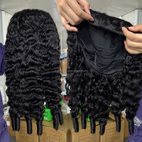 Perruque mi-longue bouclée birmane prête à porter, avec cordon de serrage invisible, sans colle, en cheveux humains, idéale pour les débutantes, pour femmes américaines