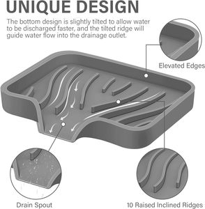 Support de Savon en Silicone Premium pour Douche, Facile à Nettoyer, Idéal pour Cuisine, Salle de Bain et Baignoire, Retient Très Bien l'Eau - Product Image 3