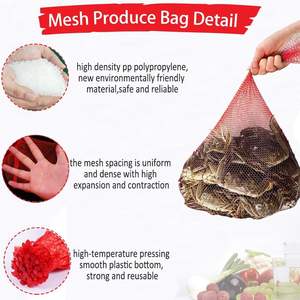 Bolsas de malla reutilizables para productos agrícolas, bolsas elásticas para verduras, cebollas, patatas, frutas, mariscos y almacenamiento. - Product Image 4