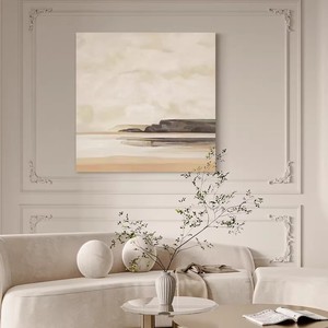 Hand Painted Oil Painting Wabi Sabi Style Abstract <b>Art</b> Square Canvas Wall <b>Art</b> For Living Room Sofa Background Decor - Product Image 3