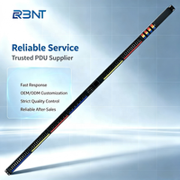 PDU intelligent triphasé à montage en rack 63A 380V 42 prises, unité de distribution d'alimentation avec contrôle à distance via IPv4/IPv6/HTTP/SNMP/SMTP
