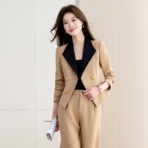 Women's Suit <b>Set</b> White Black Two Piece <b>Office</b> Lady Three Quarter Sleeve Anti Wrinkle Business Daily Wear - Product Image 3