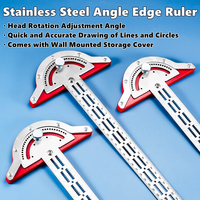 Règle d'angle en acier inoxydable 0-180 degrés, rapporteur d'angle, règle de bordure pour le travail du bois, outil de mesure pour charpentier, précis et durable