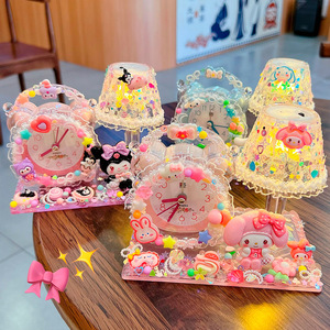 <b>Crystal</b> Diy Clock Night Light <b>Set</b> Cartoon Print Handmade Home Decoration For Girls Kids - Product Image 2