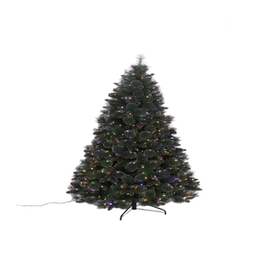 8ft tùy chỉnh nhân tạo PVC PE Đen Cây giáng sinh đèn Led thân thiện với môi Frosted tuyết kim loại đứng nhà sản xuất trang trí - Product Image 1