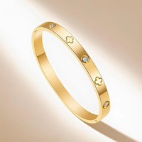 Gelang Baja Anti Karat Lapis Emas 18k PVD Grosir, Anti Kusam, untuk Perhiasan Wanita Modis