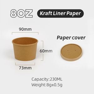 Couvercle jetable en papier biodégradable à 100 % pour seau à soupe à emporter, vente en gros d'usine, respectueux de l'environnement - Product Image 4