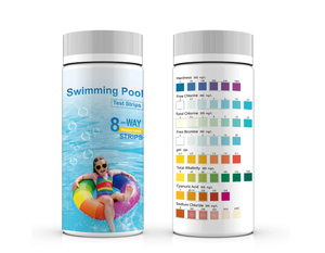 100pcs Kit de test de piscine d'eau salée Kits de test d'eau professionnels pour bain à remous et spa-Bandelettes de test de piscine 8 en 1 - Product Image 4