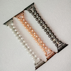 Bracelets de montre en perles de verre à double rangée, charme tendance, pour femmes et filles, bracelets de montre en perles pour <span class=keywords><strong>Apple</strong></span> IWatch, 38/40/<span class=keywords><strong>41</strong></span>/42/44/<span class=keywords><strong>45</strong></span> <span class=keywords><strong>mm</strong></span> - Product Image 6